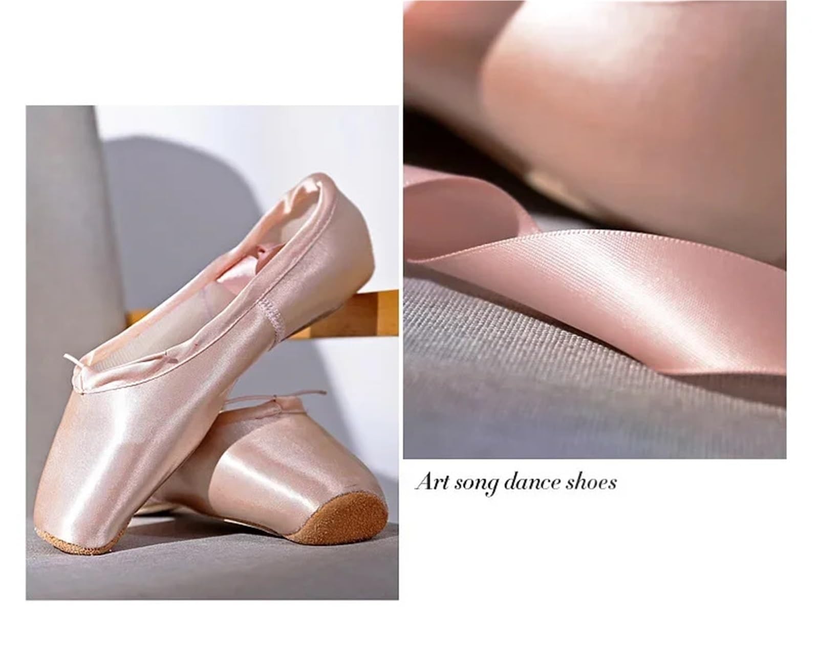 Zapatillas Ballet Niña Ballet Shoes, Children's and Adult Pointed, Professional Ribbon, Women's Unprinted Sports