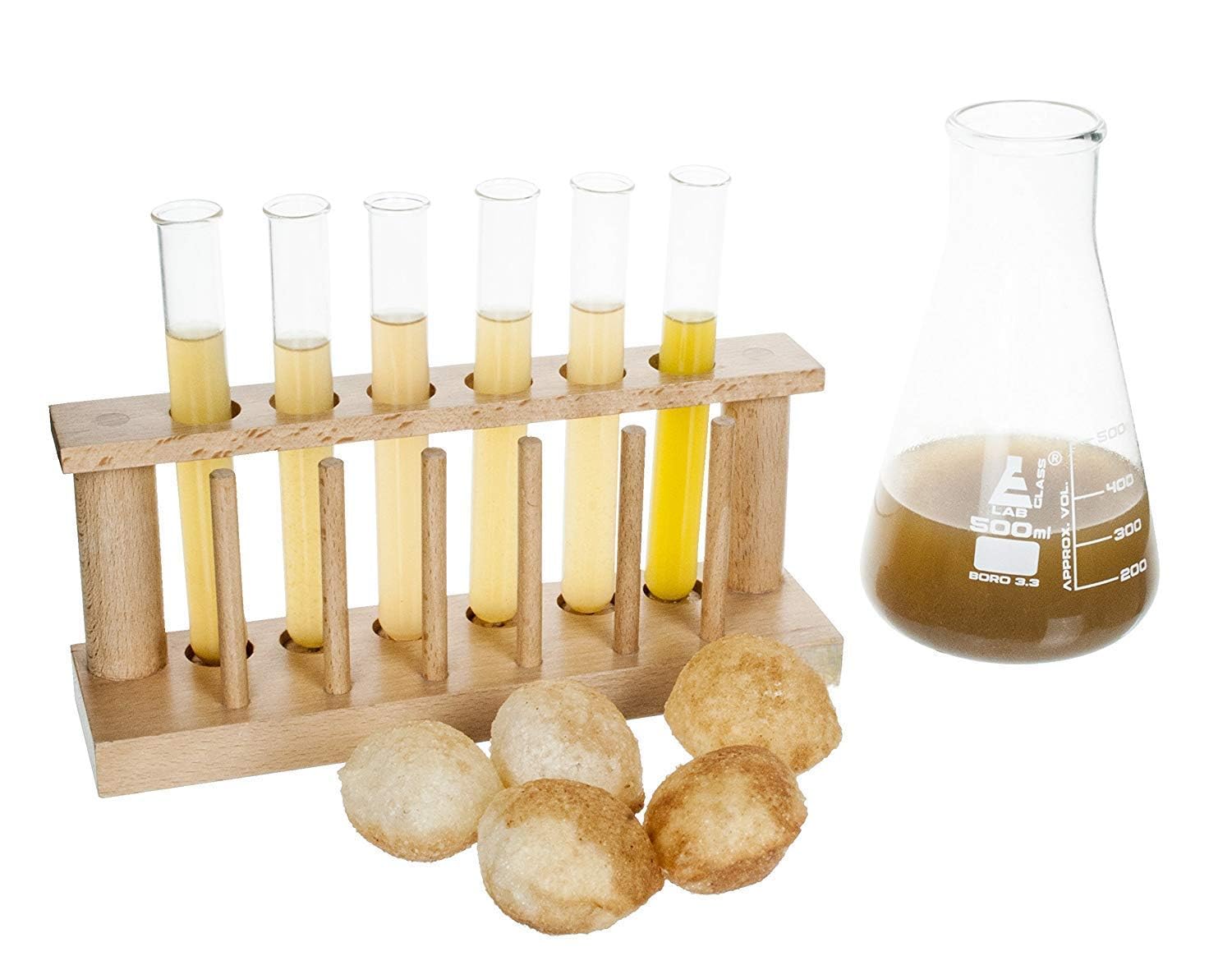 WKM Wooden Test Tube Rack with Drying Pins + 6 Borosilicate Glass Tubes (25ml, 18mm Dia) – Ideal for Labs, DIY Experiments & Shot Glass Use-image-12