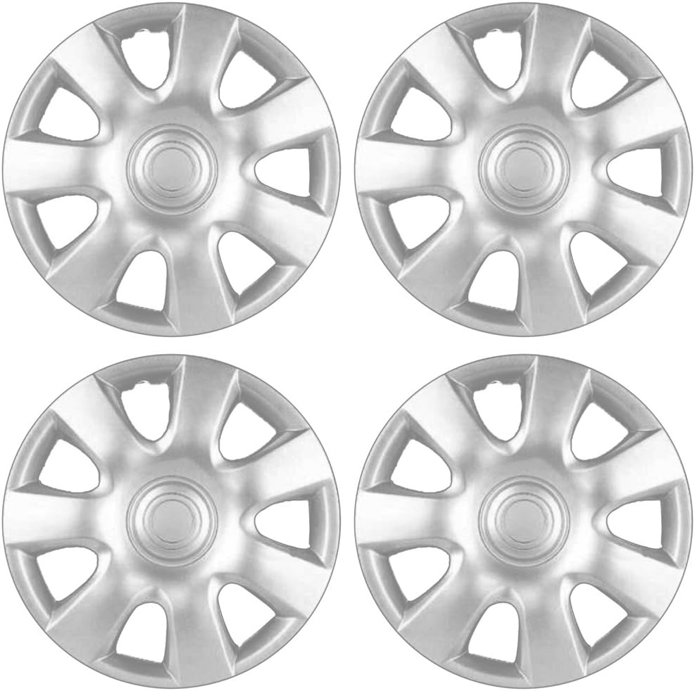 Brighter Design Set of 4 15" Pushon Silver Hubcaps for