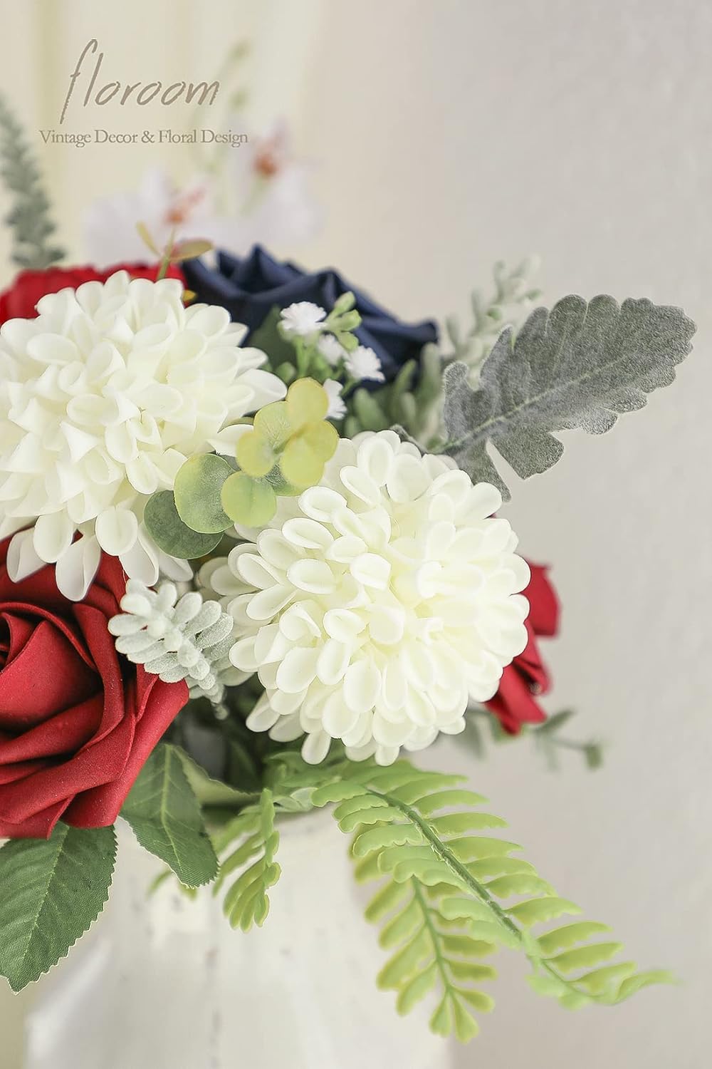 Floroom Artificial Dahlia Flowers 25pcs Real Looking Ivory Foam Fake Roses with Stems for DIY Wedding Bouquets White Bridal Shower Centerpieces Floral Arrangements Party Tables Home Decoration - Image 5