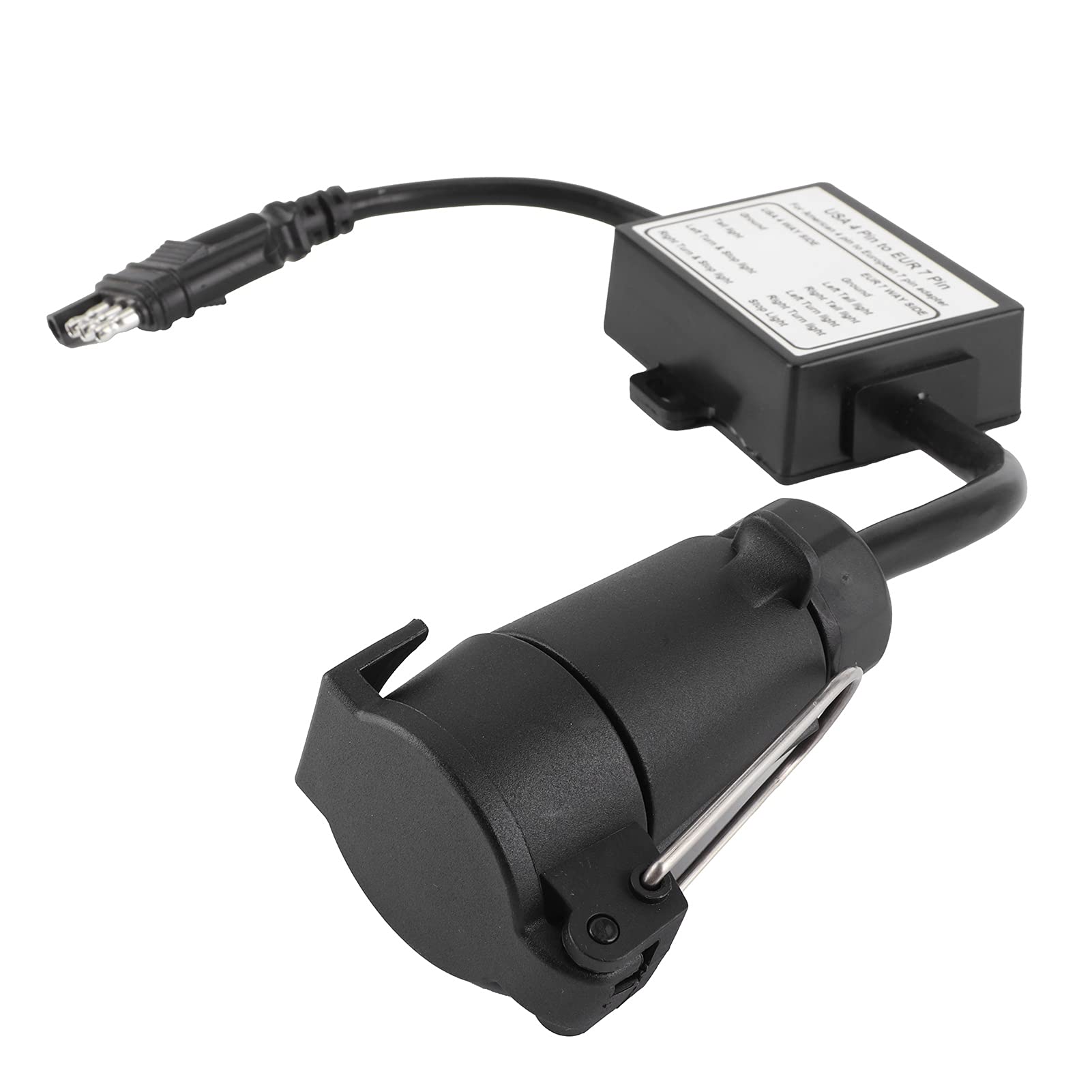 Anhängerstecker Kabel, 7 polig Anhängerstecker Lichtkonverter USA 4 Pin auf EUR 7 Pin Adapter Stopp/Bremssignal Trennend