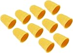 PATIKIL 0.71x1.1 Inch bouts de doigts en caoutchouc, 10 Pack Silicone Thumb Fingertip Protecteur Couvres Pads de garde Poignées épaisses pour le comptage de bureau couture, Orange petite taille