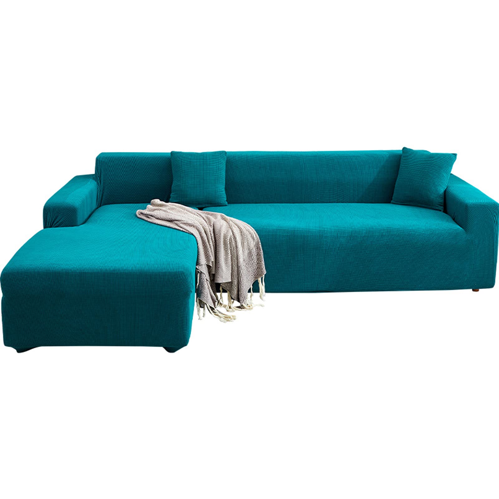 Pokrowiec na kanapę o wysokiej rozciągliwości Sofa narzuty dla zwierząt domowych, segmentowy pokrowiec na sofę 1/2/3/4 siedzenia żakardowy szezlong zestaw do salonu kanapa narzuty ochraniacz,F,3 Seater 190~230cm