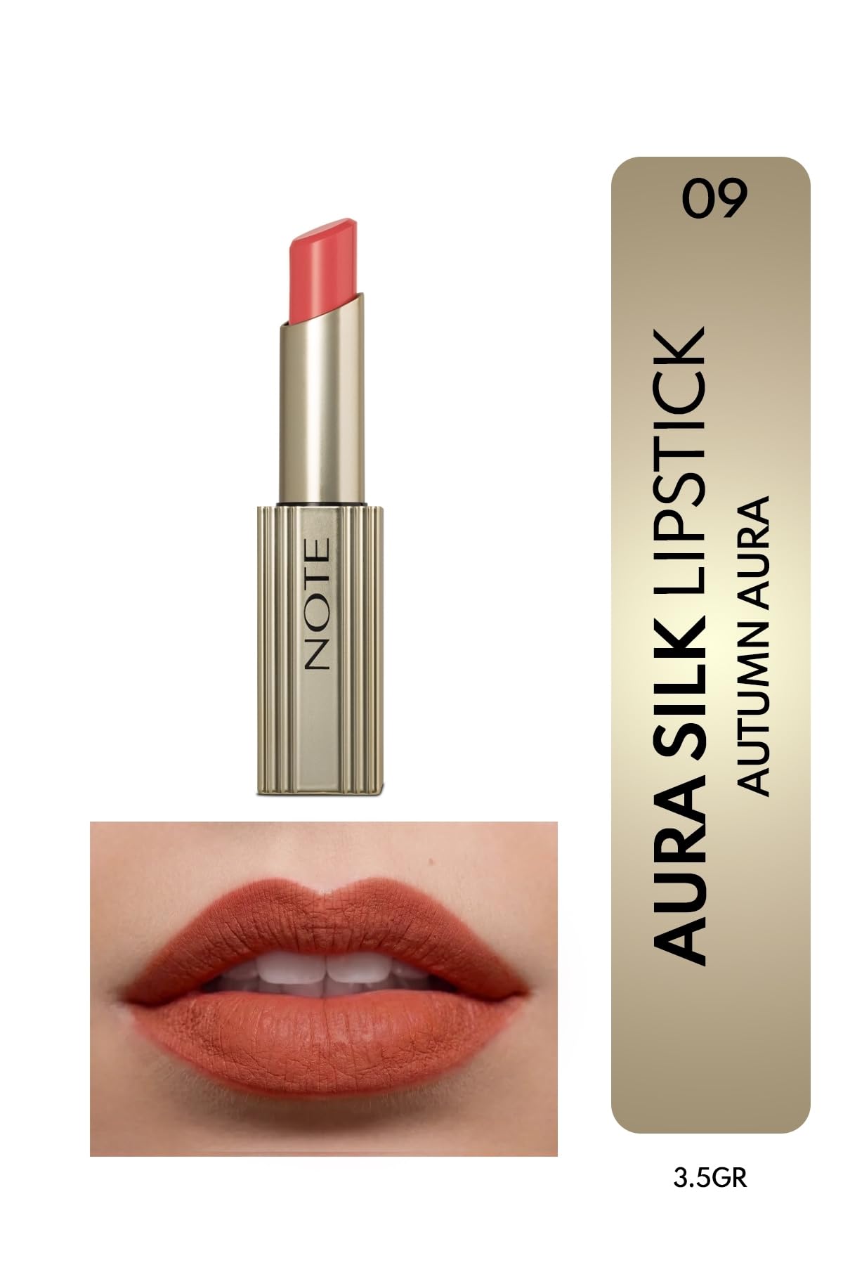 Aura Silk Lipstick 09 Autumn Aura Kremsi Yarı Parlak Ruj - Mercan
