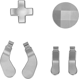 for Xbox One Elite Controller Series 2 Metal D Pads and Paddles, Stainless Steel Paddles Hair Trigger Locks with D Pads Replacement for Xbox One Controller, Silver