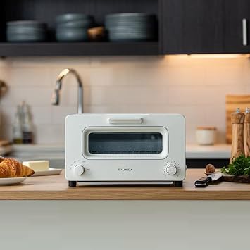 BALMUDA The Toaster | EU VERSION - 220 v & Type C Plug| محمصة فرن بخاري | 5 أوضاع الطبخ - خبز ساندويتش، خبز حرفي، بيتزا، معجنات، فرن | تصميم مدمج | Baking Pan | أبيض
