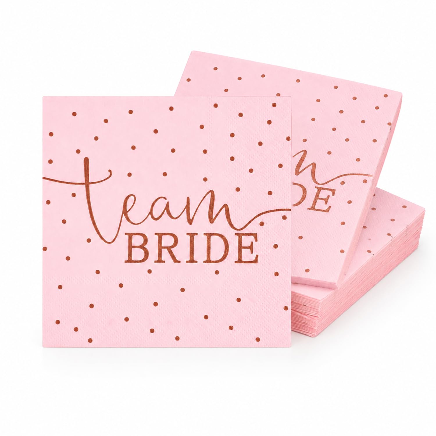 40PCS Team Bride Napkins, Disposable Hen Party Napkins, 2-Ply Rose Gold Napkins for Bridal Shower & Wedding Decorations, 33 x 33 cm