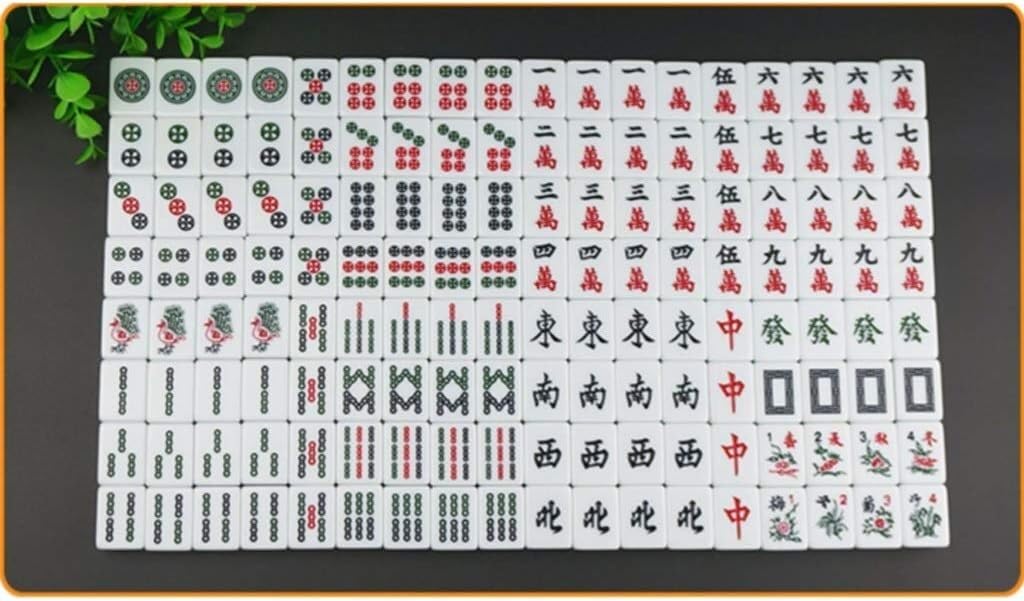 Jeu de Mahjong Jeu de Cartes Mahjong Ensemble de Jeu de Mahjong Chinois Professionnel importé Ensemble de Jeu de Mahjong Portable(42 EU)