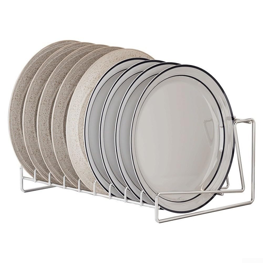 Égouttoir à vaisselle pour comptoir de cuisine fabriqué en acier inoxydable 304 avec fentes de capacité réglable et plateau récupérateur d'eau amovible (grand + bac à eau)