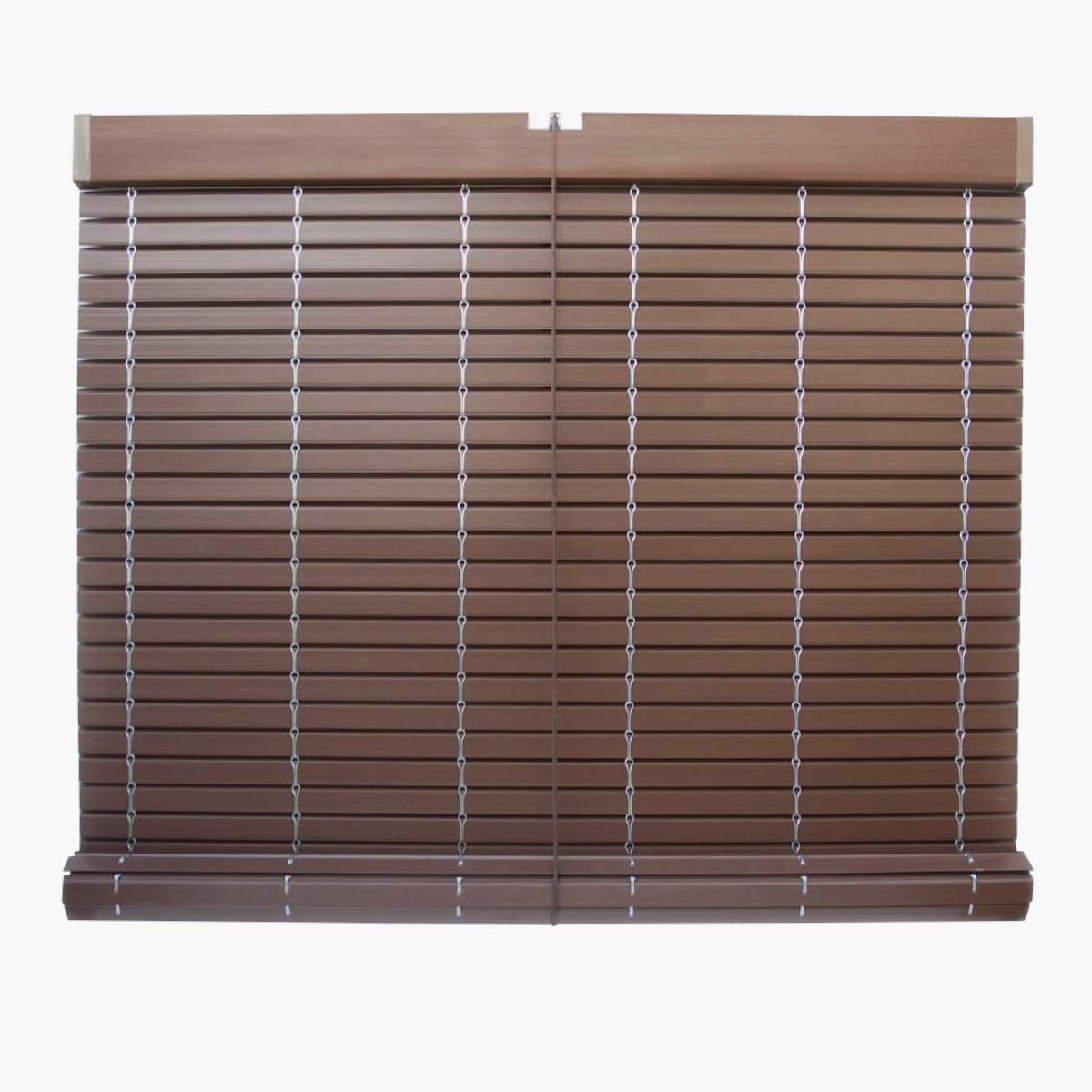 Persiana Alicantina PVC Exterior Efecto Madera a Medida | Acabados cerezo y nogal, enrollable, ajuste personalizado sin coste. Medida: An84x140Alt. Color: Nogal