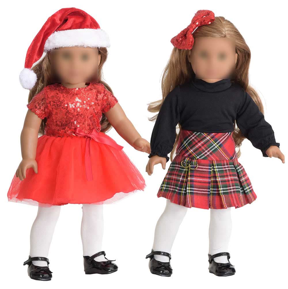 sweet dolly 18 inch Doll Clothes, 2 Sets of Doll Clothes & Shoes & Accesories, Festival Birthday Party Outfits for 18 Inch Doll