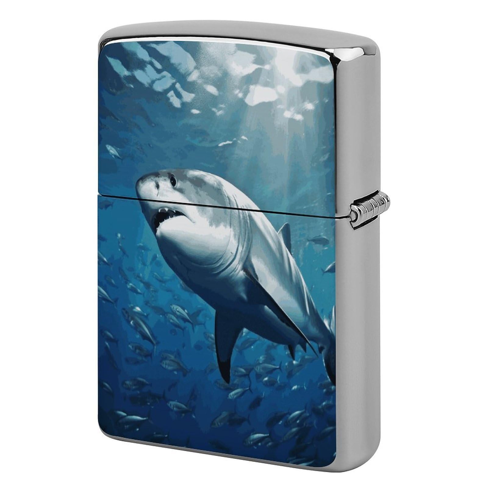 Fodpand Style Fish In Underwater Metal Lighter Case Cover Lighter Sleeve