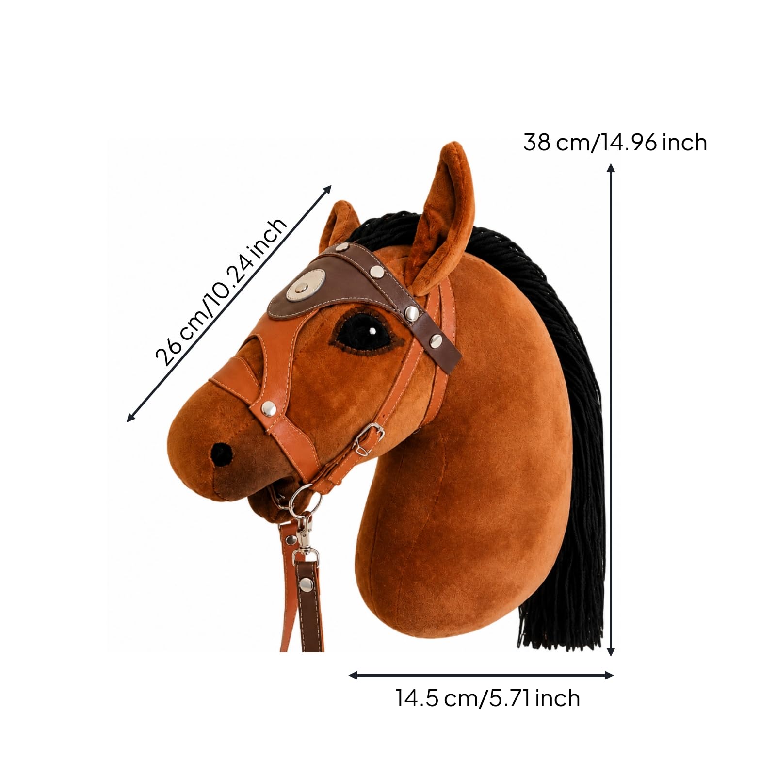 Giocattolo Cavalcata per Bambini Hobby Horse con Testa in Peluche E Bastone in Legno Giocattolo Equitazione per Giochi di Fantasia Giocattolo Morbido