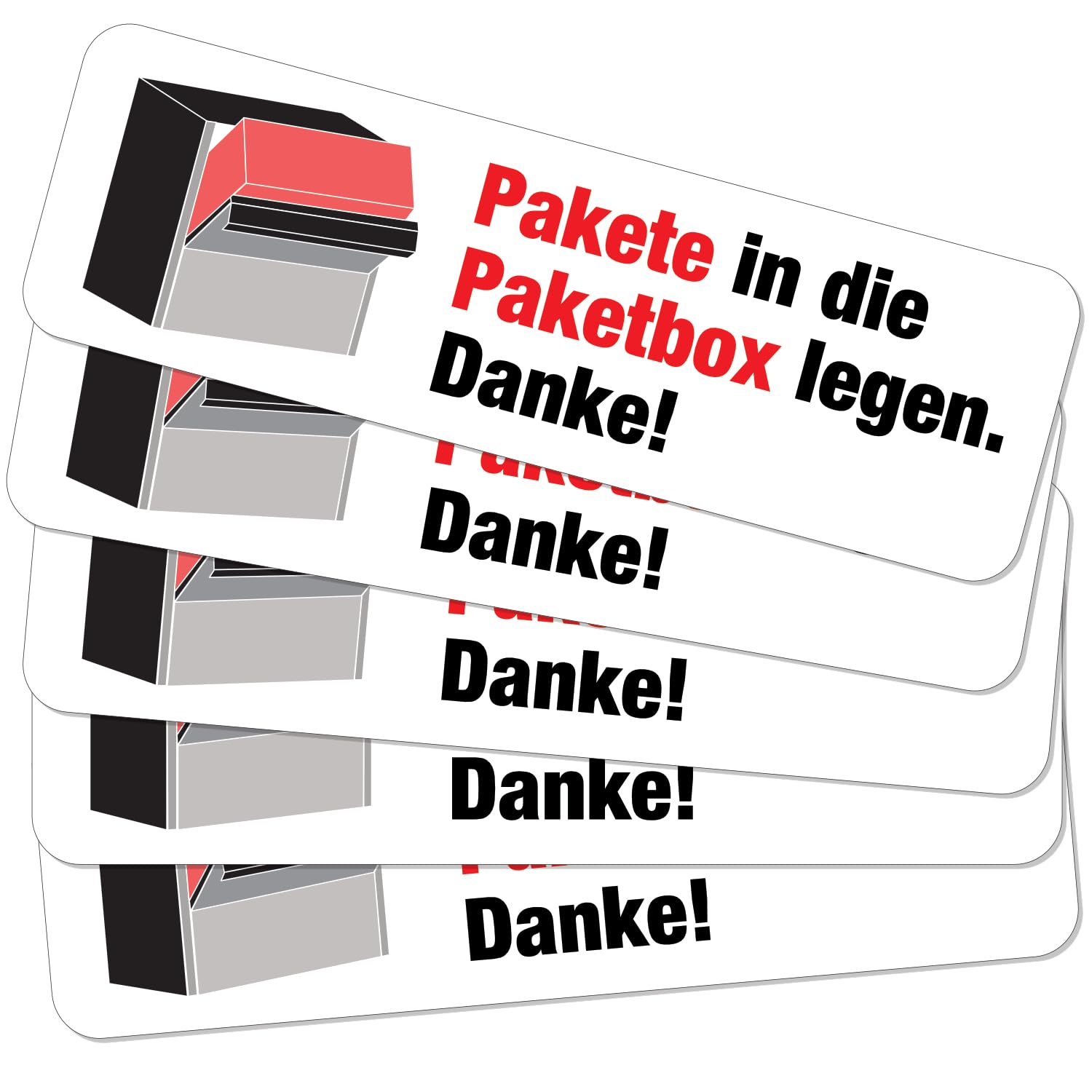 immi Paketbox Hinweis Aufkleber (6,7 x 2,1 cm, 5 Stück)