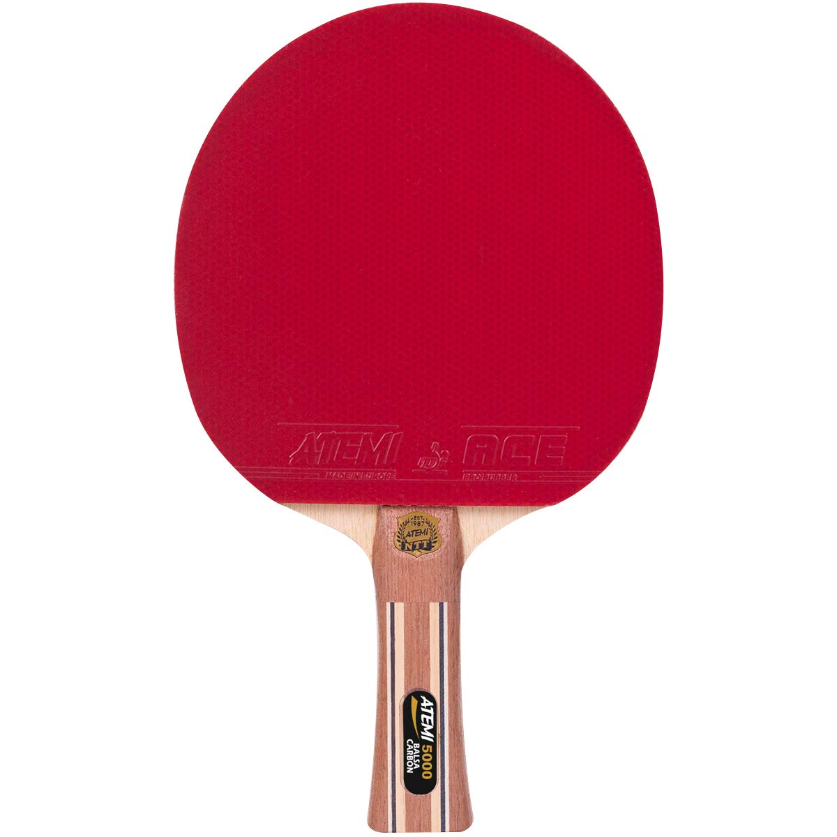 Atemi Tischtennisschläger 5000 | Carbon-Balsa-Holz | Profi-Schläger für maximale Geschwindigkeit, Rotation & Kontrolle | Wettkampfklasse | 7 Schichten | Aktualisierte Griffe, Farben & Verpackung