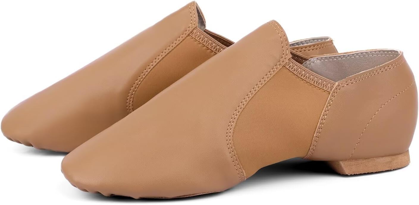 Dance Jazz Shoes Cowhide Leather Jazz Shoes for Women Men Adult