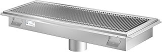 12" x 30" Stainless Steel Floor Trough Drain, 14-Gauge with Subway-Style Grating & Removable