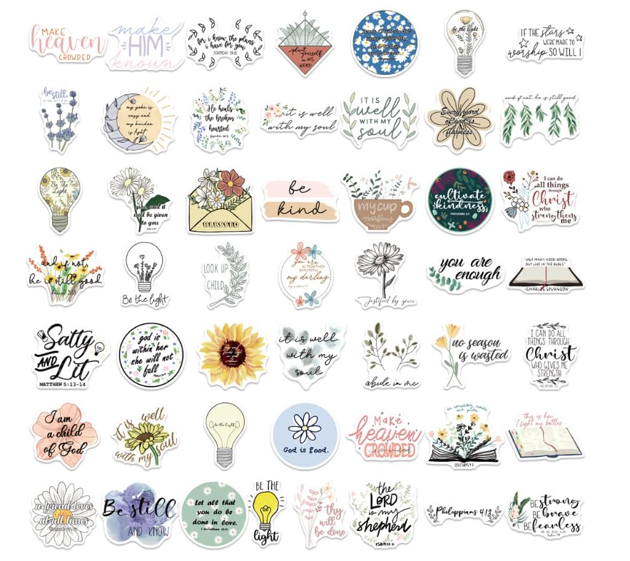 100PCS Bible Stickers for Adults Teens Kids Gift,Jesus Christian Bible Verse Inspirational Waterproof Decals for Water Bottle Laptop Journal Scrapbook Skateboard Luggage Computers Bike Guitar - Image 2