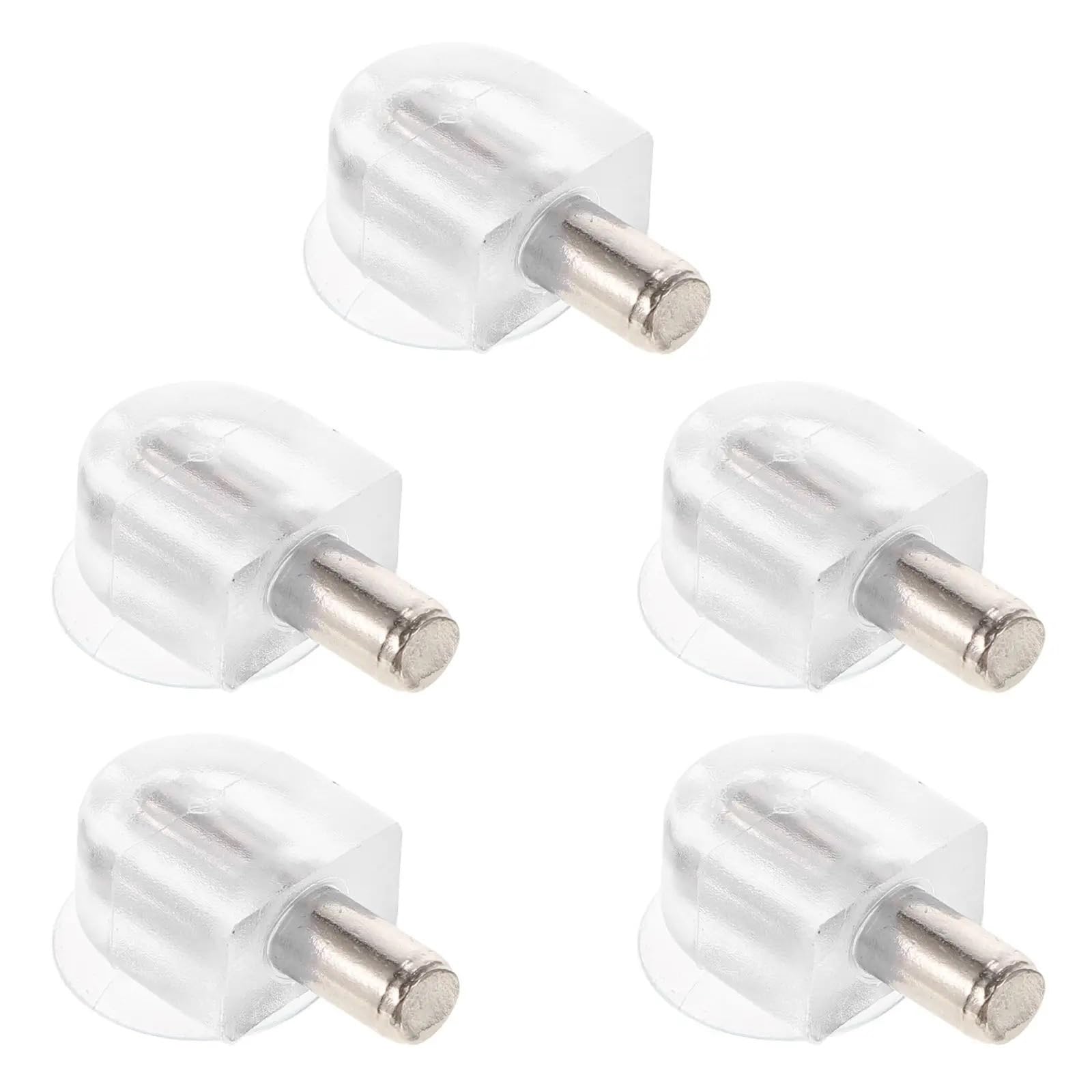 Qvorlth One Color Glass Shelf Pegs 100Pcs Stainless Steel Transparent Supports For Bookcase Cabinet