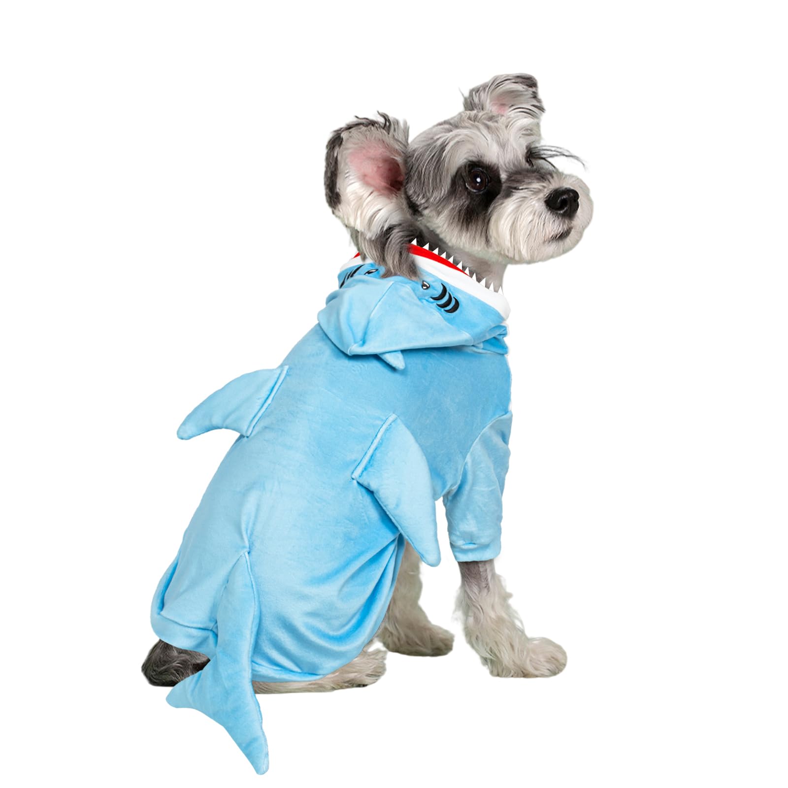 NACOCO Halloween Shark Dog Costume - Pet Christmas New Year Hoodie Warm Party Coat Outfit for Small and Medium Cat Dog Clothes(Blue Shark,S) — image 1