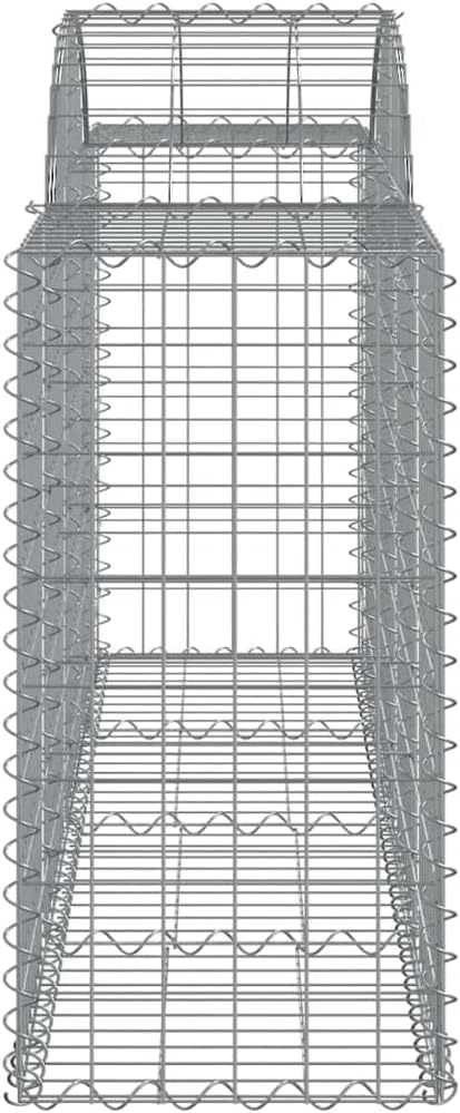 Arched Gabion Baskets 4 pcs Galvanized Iron for Outdoor Gravel and Stone Filling, Decorative Garden Barrier and Retaining Wall Structure 78.7"x19.7"x31.5"/39.4"