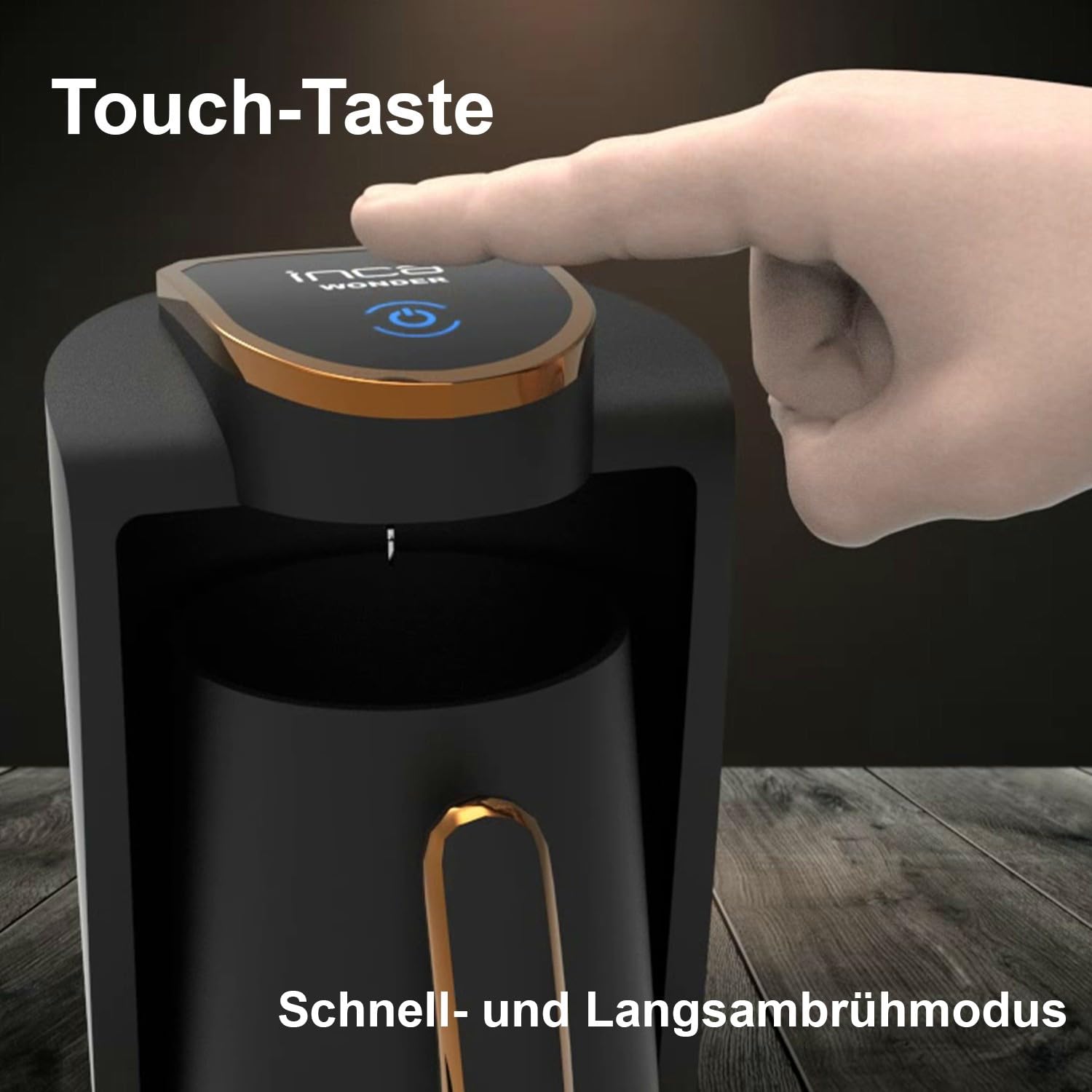 İnca IKM-011 Turbo Türkische Kaffeemaschine, Türk Kahve Makinesi, 250ml, 1-4 Tassen, 650W, Überlaufschutz, Trockengehschutz, Edelstahlheizplatte, Automatische Abschaltung, Mokka Kaffeemaschine