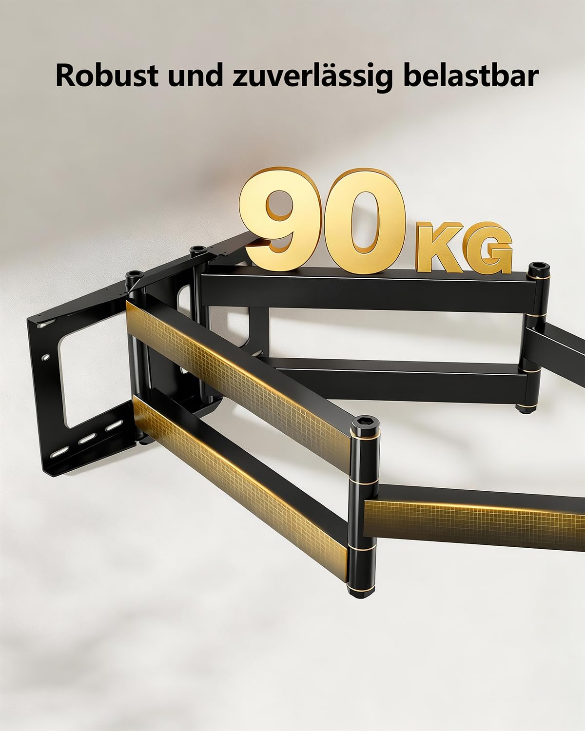 FORGING Mount TV Wandhalterung mit 109cm Langer Reichweite & Robuster 2 Gelenkarme Neigbare Schwenkbare TV Halterung für 50-95 Zoll Flach/Geschwungen Fernseher bis zu 90KG. Max VESA 800x400mm