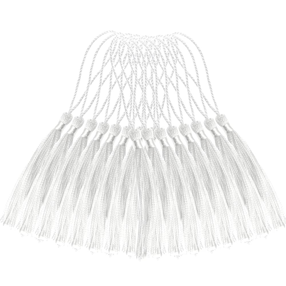 Nappine Bianche Per Artigianato - 100 Pezzi - Lunghezza 13cm - Materiale Terilene - Per Chiavi, Segnalibri, DIY - Foto 3