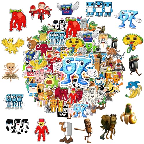 200PCS Steal a Brainrot Stickers Pack Italian Brainrot Stickers Bulk Waterproof Vinyl Decals for Water Bottle Laptop Phone Case Steal a Brainrot Gifts Party Favor Set