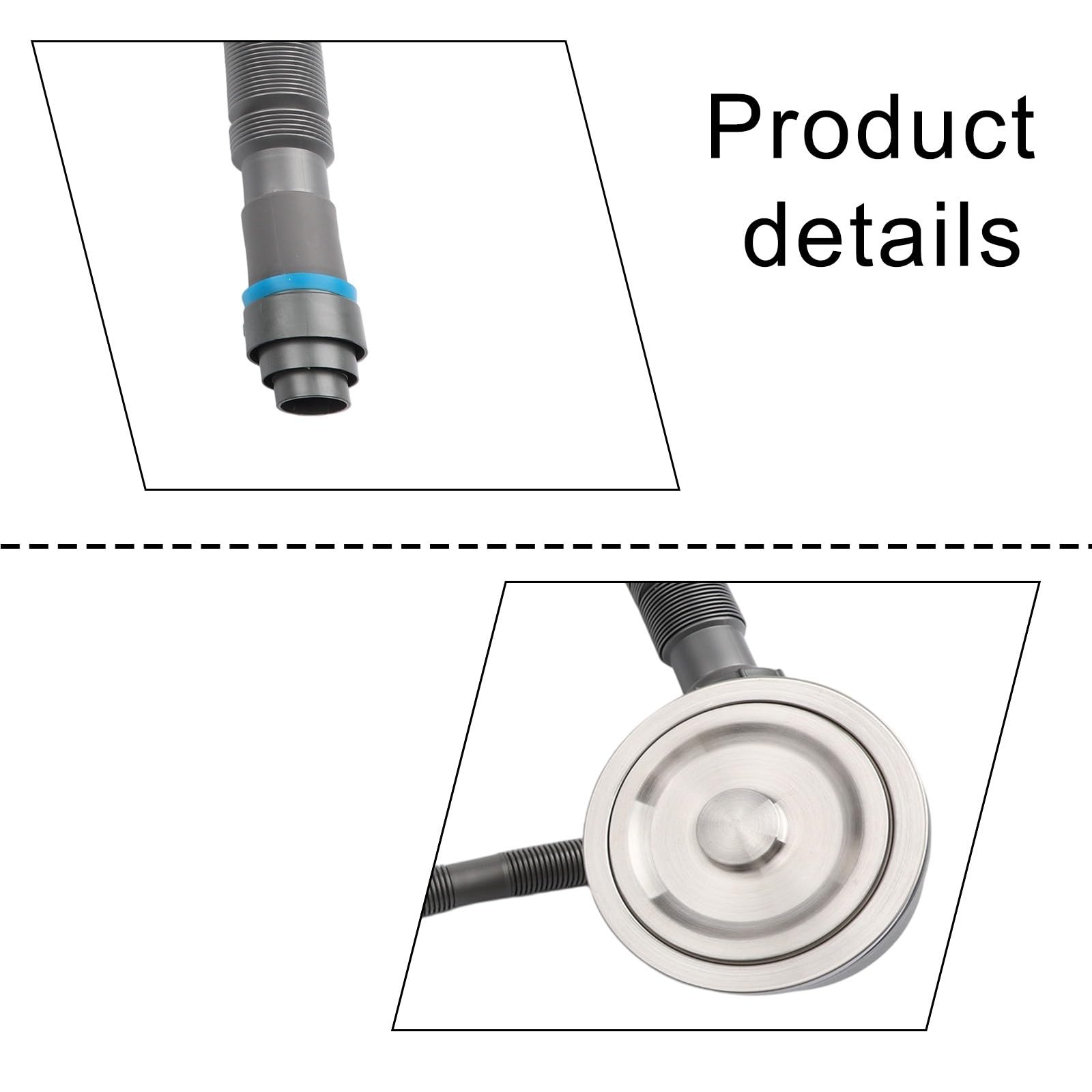 ReachMall Set di tubi di scarico per lavello da cucina, doppia ciotola, neutralizzazione dell'odore, flusso d'acqua efficiente per lavastoviglie a doppio lavello standard