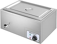 Vista 1 de ROVSUN 21QT Calentador de Alimentos Eléctrico Comercial, Mesa de Vapor de Bandeja Completa Acero Inoxidable Bain Marie para Mostrador de Buffet