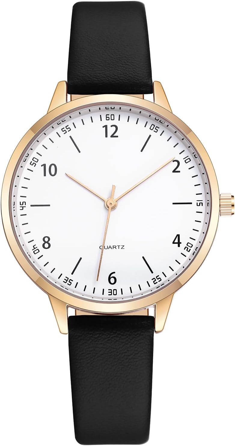 IBSO Women Watches Leather Mesh Strap Round Case Analog