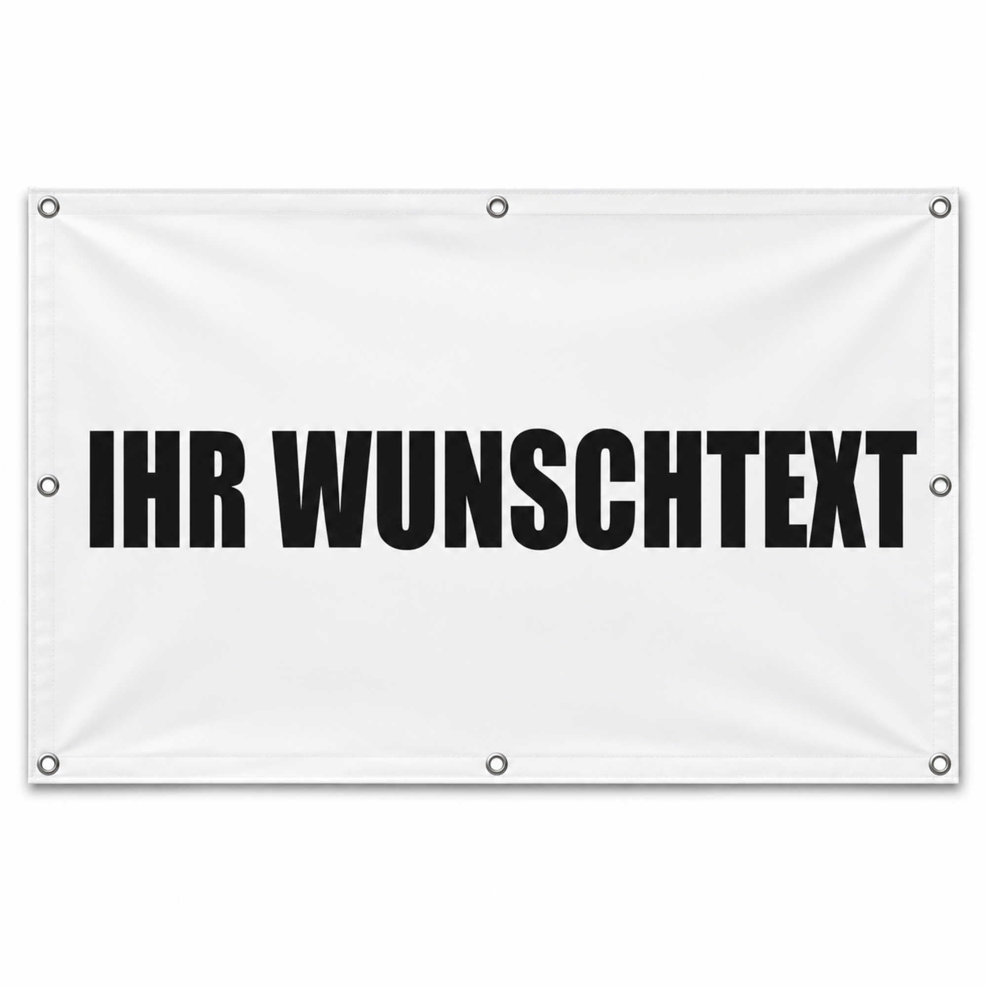 Werbeplane Gerüstplane - 300x150cm - individuell Wunschtext Text - für Baustelle, Garten, Zaun, Konzert, Gerüst mit Saum und Ösen - Bedruckt - Plane Banner - freie Farbwahl sehr stabil 500g m²