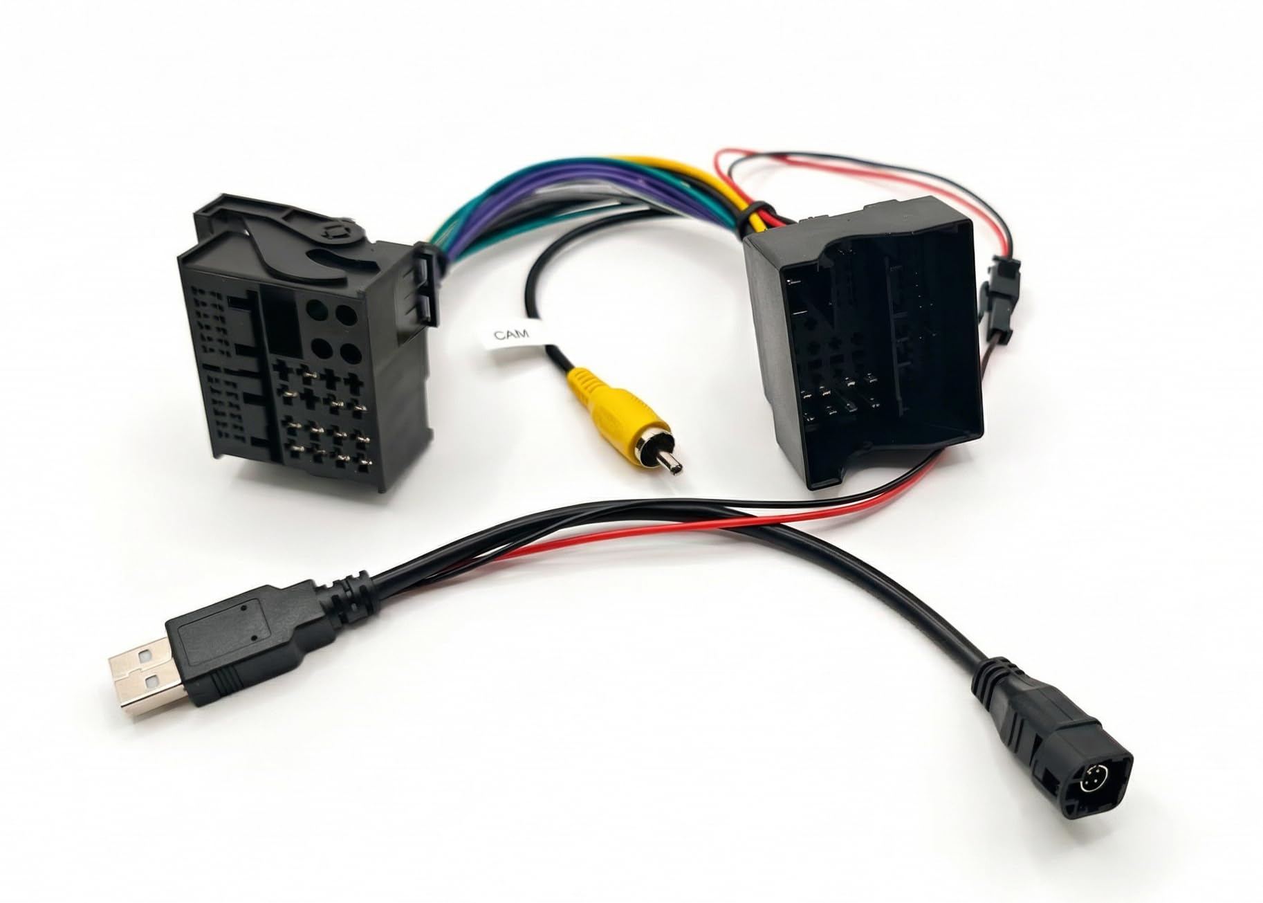 M.I.C.SKAA-60: Umrüst Adapter Quadlock MIB MQB Anschluss - Quad Lock RCD RNS mit Rückfahrkamera Ausgang und USB Anschluss ersatz für VW