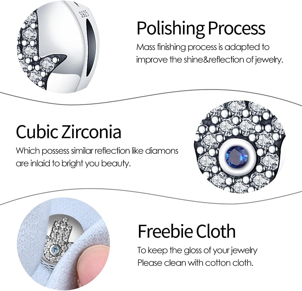 Pandach 925 Sterling Silver Charms for Bracelets Necklace with 5A CZ Stones Dangle Pendant Bead Jewelry Beads Gifts for Women - Image 4