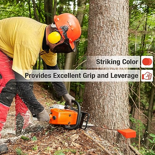 Image of UNCO- Tree Felling Wedges, 4 Pack, 5.5 inch & 8 inch, Splitting Wedges with Spikes | Plastic Logging Wedges with Storage Bag, Chainsaw Accessories for Tree Cutting