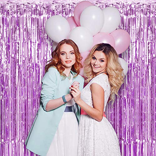 Jvigue 3 Pack Foil Curtains Metallic Foil Fringe Curtain For Birthday Party Photo Backdrop Wedding Event Decor (Pink) #TOP4