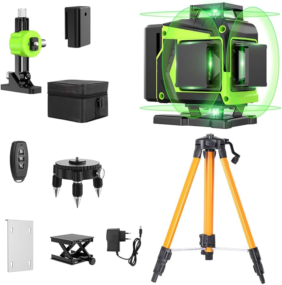 Nivel Laser 16 Linhas Recarregável Maleta Tripé Controle Remoto Completo Profissional Premium