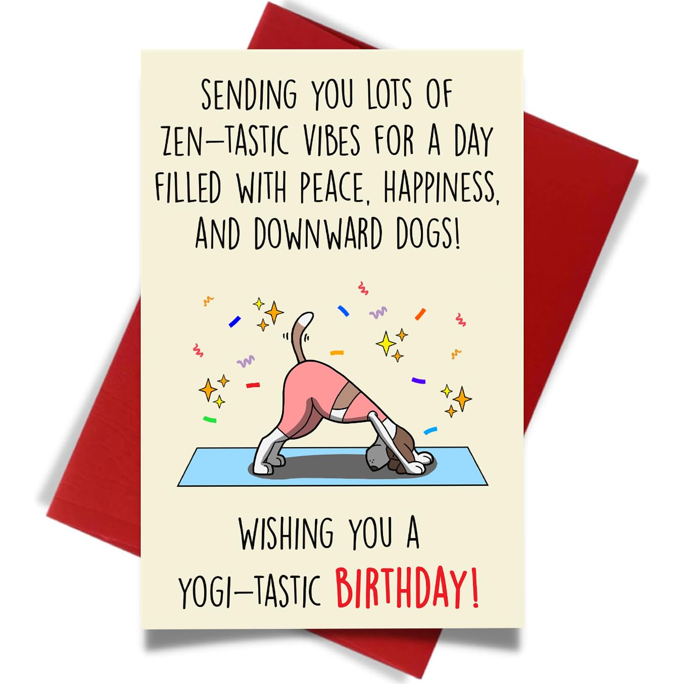 Cheerin Happy Birthday Card for Her - Funny Yoga Birthday Card - Humourous Greeting Card - Hilarious Gag Gift for Yoga Lover Women Girlfriend Wife
