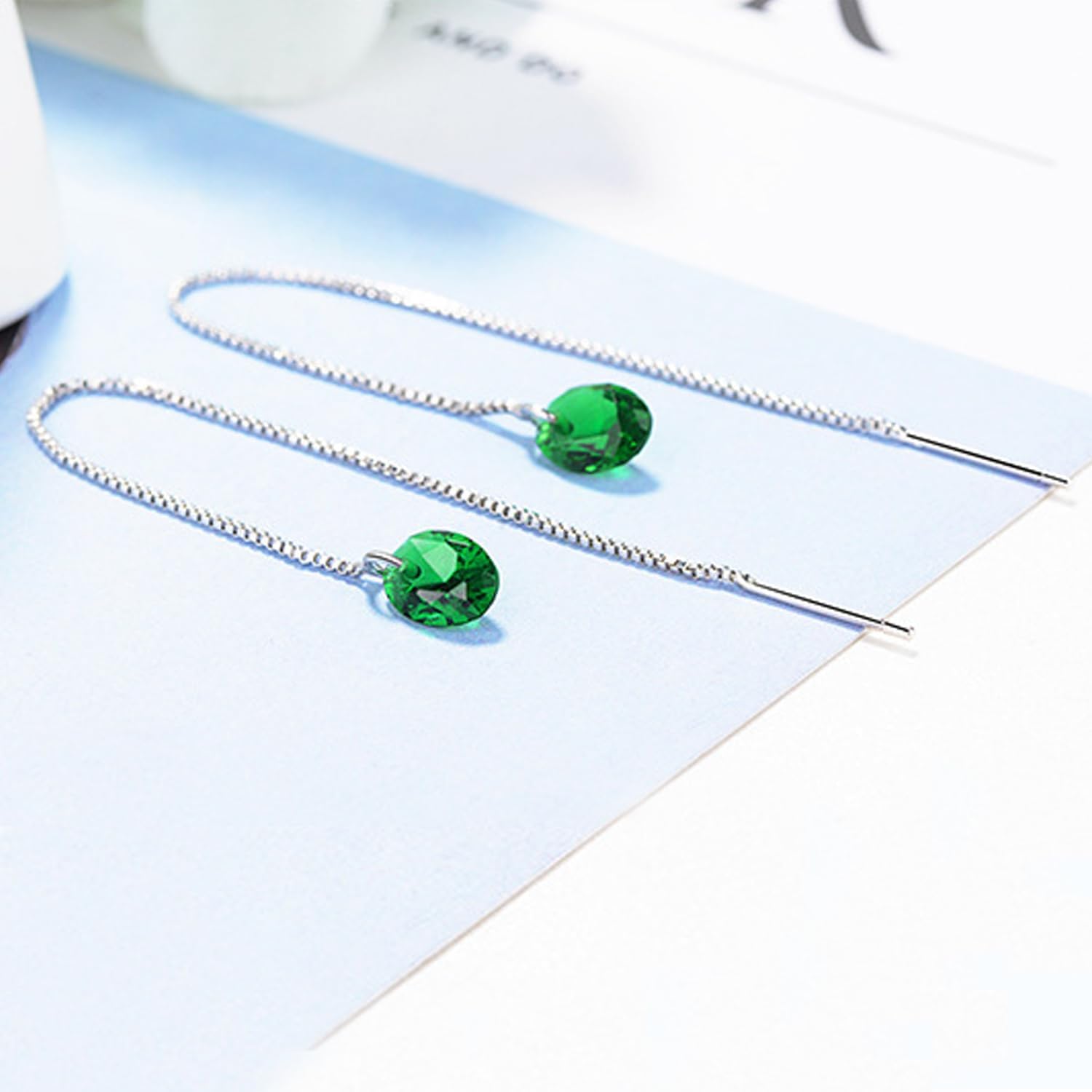 Elegant 925 Sterling Silver Threader Tassel Earrings Handmade Pull Through Chain Earrings Drop Dangle Earring for Women - Image 4