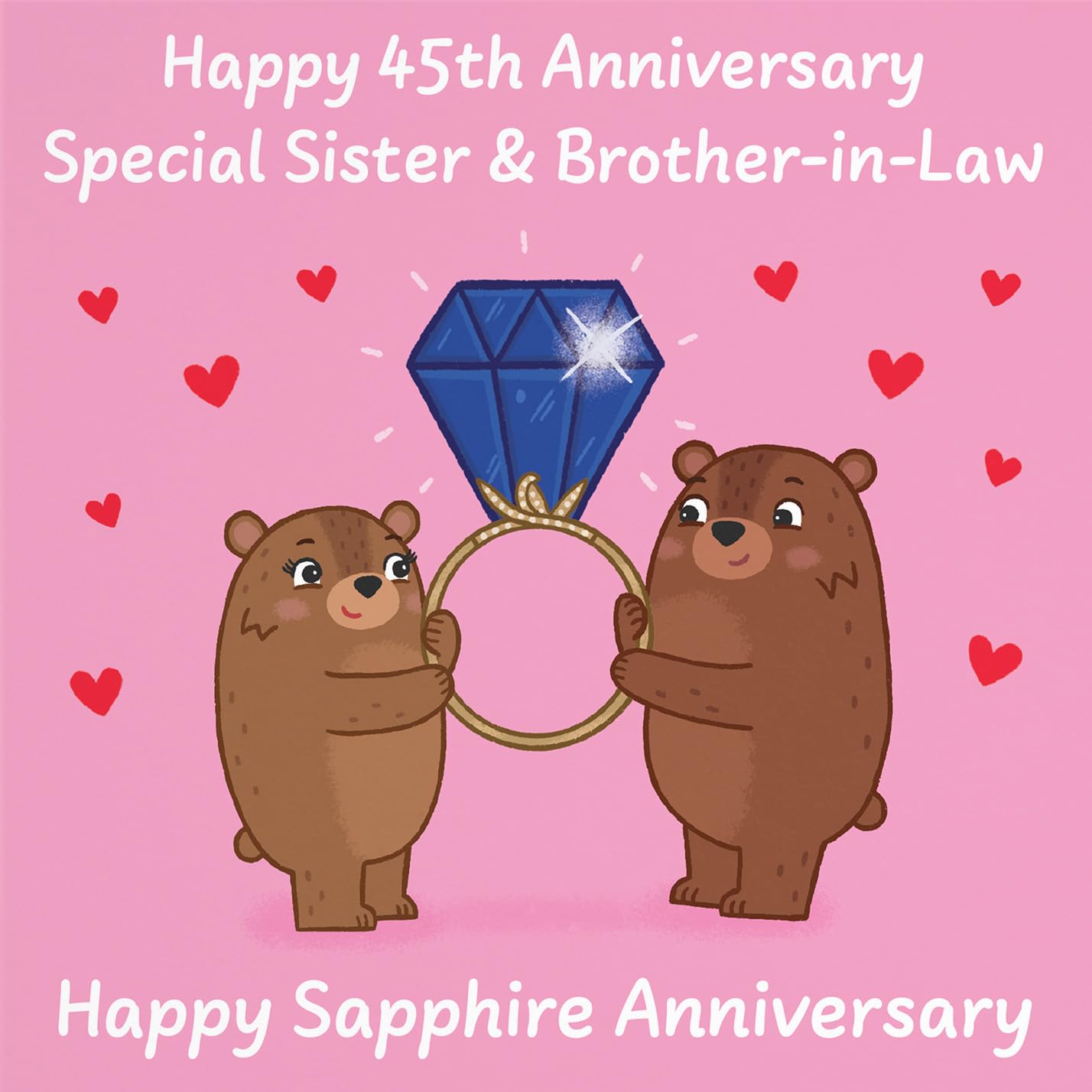 Hunts England, Sister And Brother In Law 45th Anniversary Card, Sapphire Anniversary, 45 Years - Image 2
