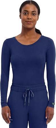 Healing Hands Underscrub Long Sleeve Women Knits Scrub Tops | Soft Cotton Blend Knit, Breathable Stretch Comfort, Machine Wash, Easy Care Fabric, Ideal For Layering Under Scrubs