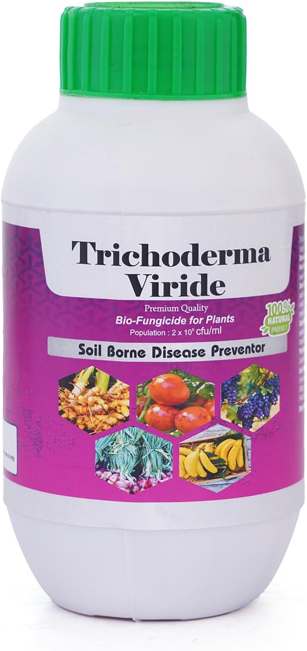 Trichoderma Viride Liquid Bio fungicide | Effective Plant Growth Promoter | Organic Solution for Soil Health and Disease Control | Ideal for Home Gardeners and Farmers (250ML)