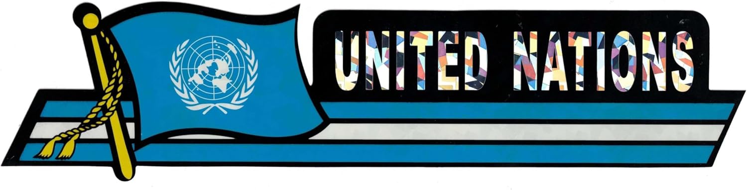 Pack of 50 United Nations Flag 3"x12" Reflective Decal Bumper Sticker DCX-245