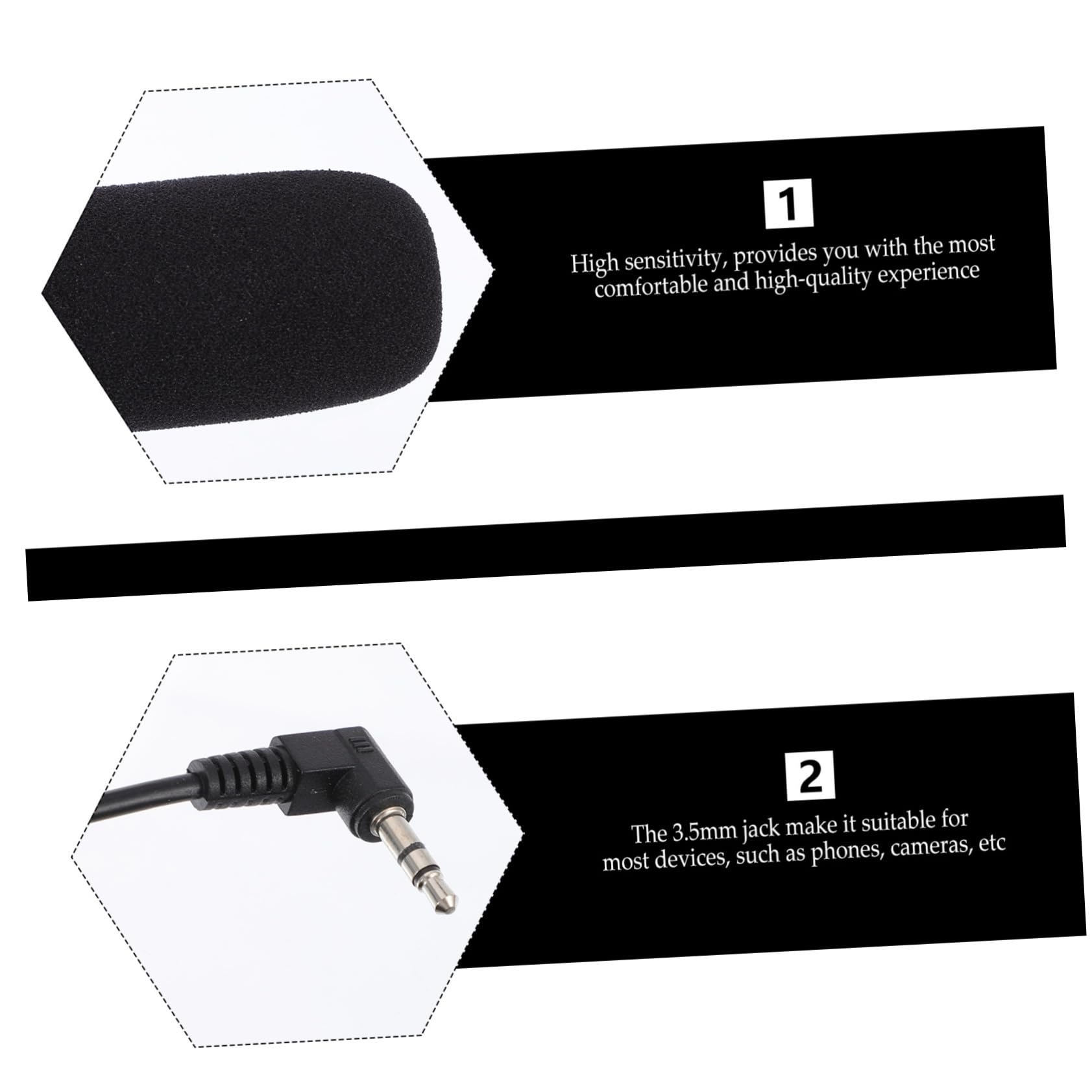 HEMOTON 3pezzi Microfono Per Fotocamera Dslr e Smartphone Leggero e Portatile Per Interviste e Registrazioni Audio Compatibile Con Dispositivi Con Jack