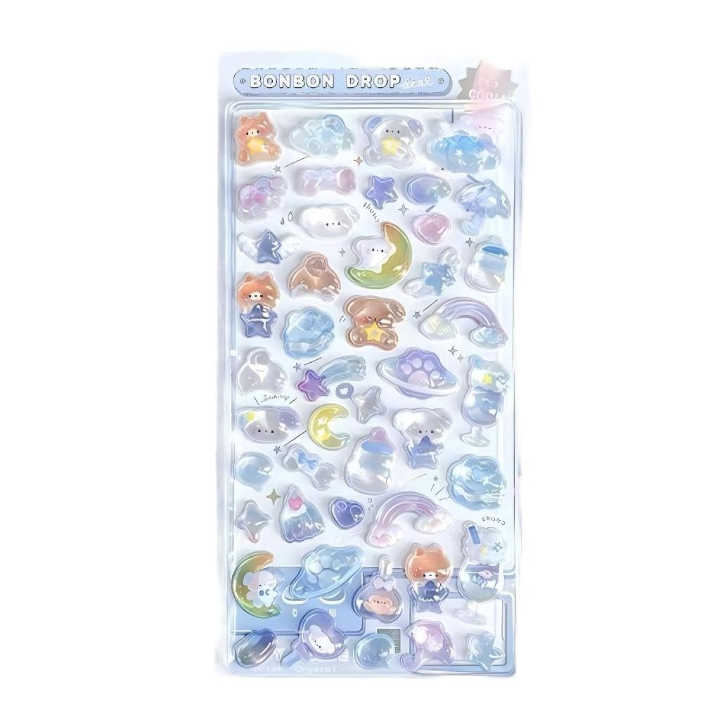 3Dエンボスsticker | 子供向け漫画動物クリスタルsticker | 古代カード装飾sticker | DIYスマホケースsticker (犬)