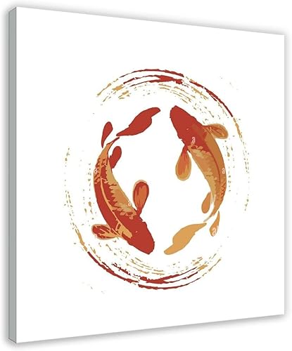 Vista 13 de Pintura tradicional china sobre lienzo, impresiones artísticas de peces koi para decoración de pared, póster de lienzo para decoración de pared