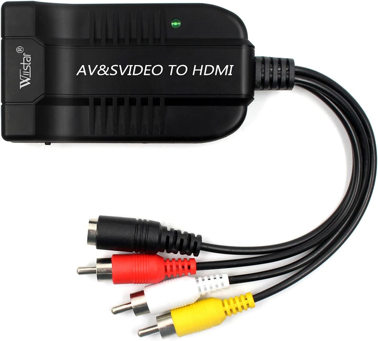 Male CVBS AV SVideo to HDMI Audio Video Converter Adapter HD 1080P Upscaler for TV VHS VCR