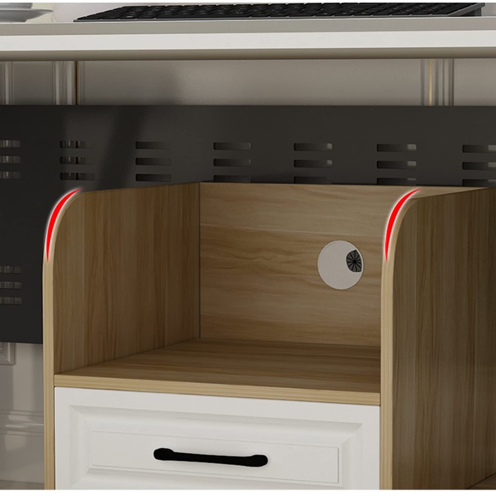 Mueble Impresora Estante extraíble de Oficina Almacenamiento Mesa Soporte Estante Impresora Principal Cajonera Escritorio(C)