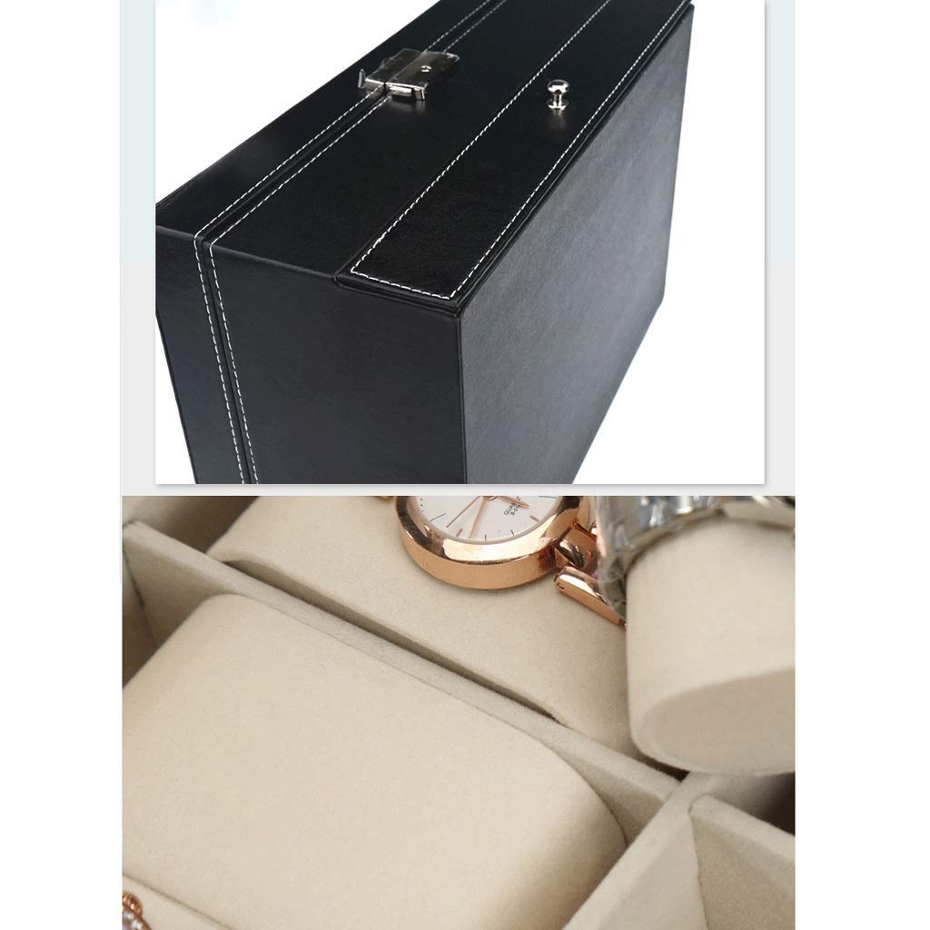 Caja de Reloj con Tapa de Cristal, Caja de Almacenamiento para exhibición, Soportes para el Pecho con Gran Profundidad para Relojes más Grandes